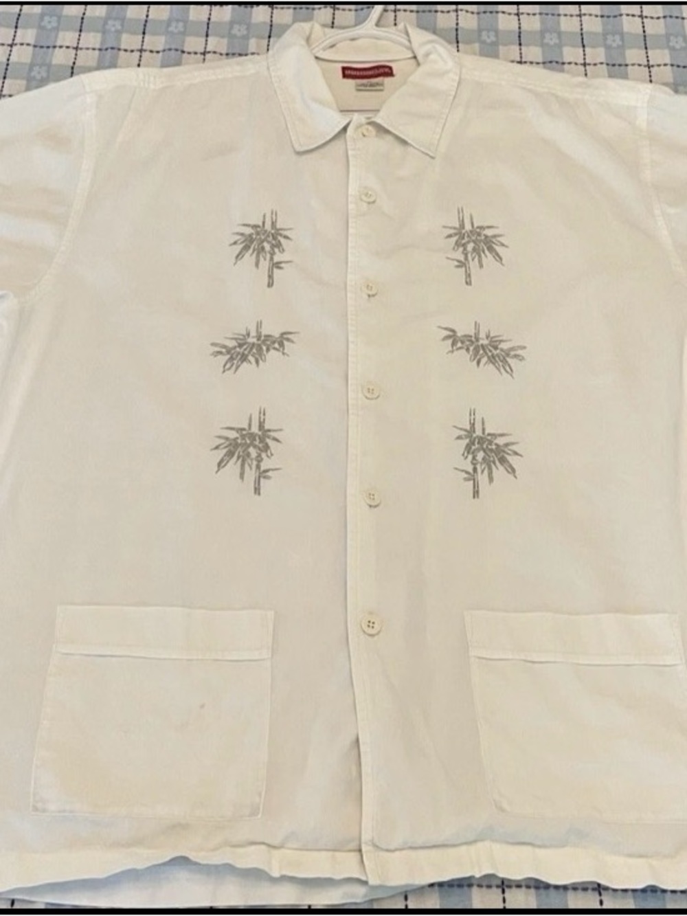 VTG 80's Unionbay Hawaiian Shirt Mens XL White w/ Palm
Trees Button Down
